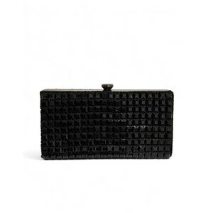 SANTI Women's Black Beaded Rectangle Elegant Evening Bag Clutch Purse